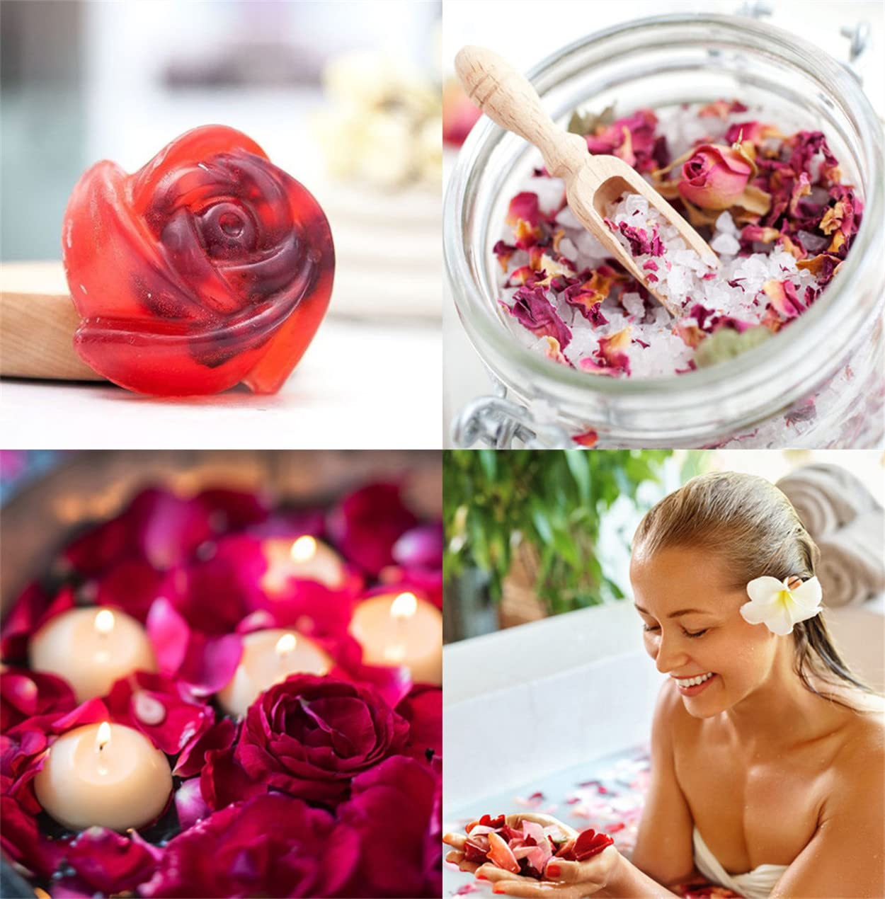 **50g Natural Dried Rose Petals - Real Red Rose Petals for Bath, Spa, Wedding Confetti, Soap Making, DIY Crafts & Home Fragrance | Perfect for Relaxation, Aromatherapy & Decoration**