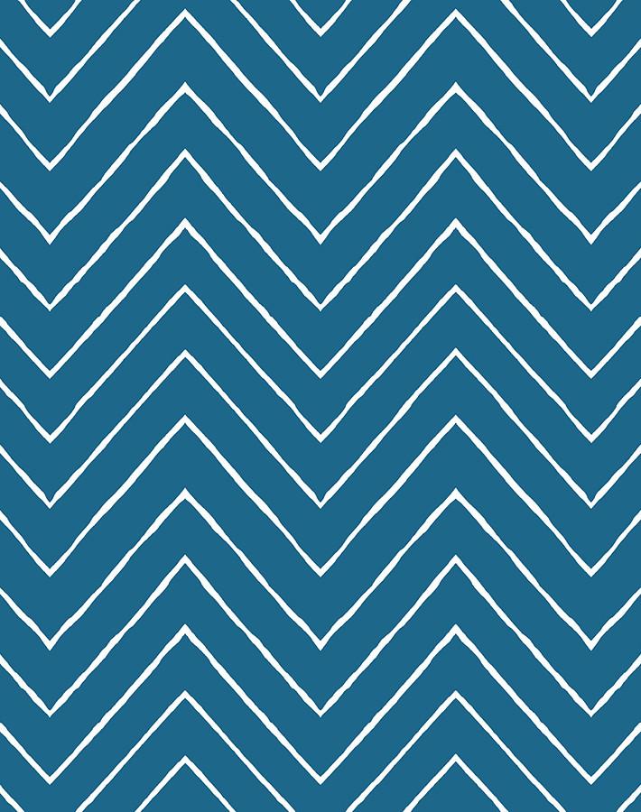 Frances Chevron Wallpaper by Wallshoppe in Cadet Blue - Premium Peel & Stick Removable Wallpaper for Bedroom, Living Room, and Nursery Decor