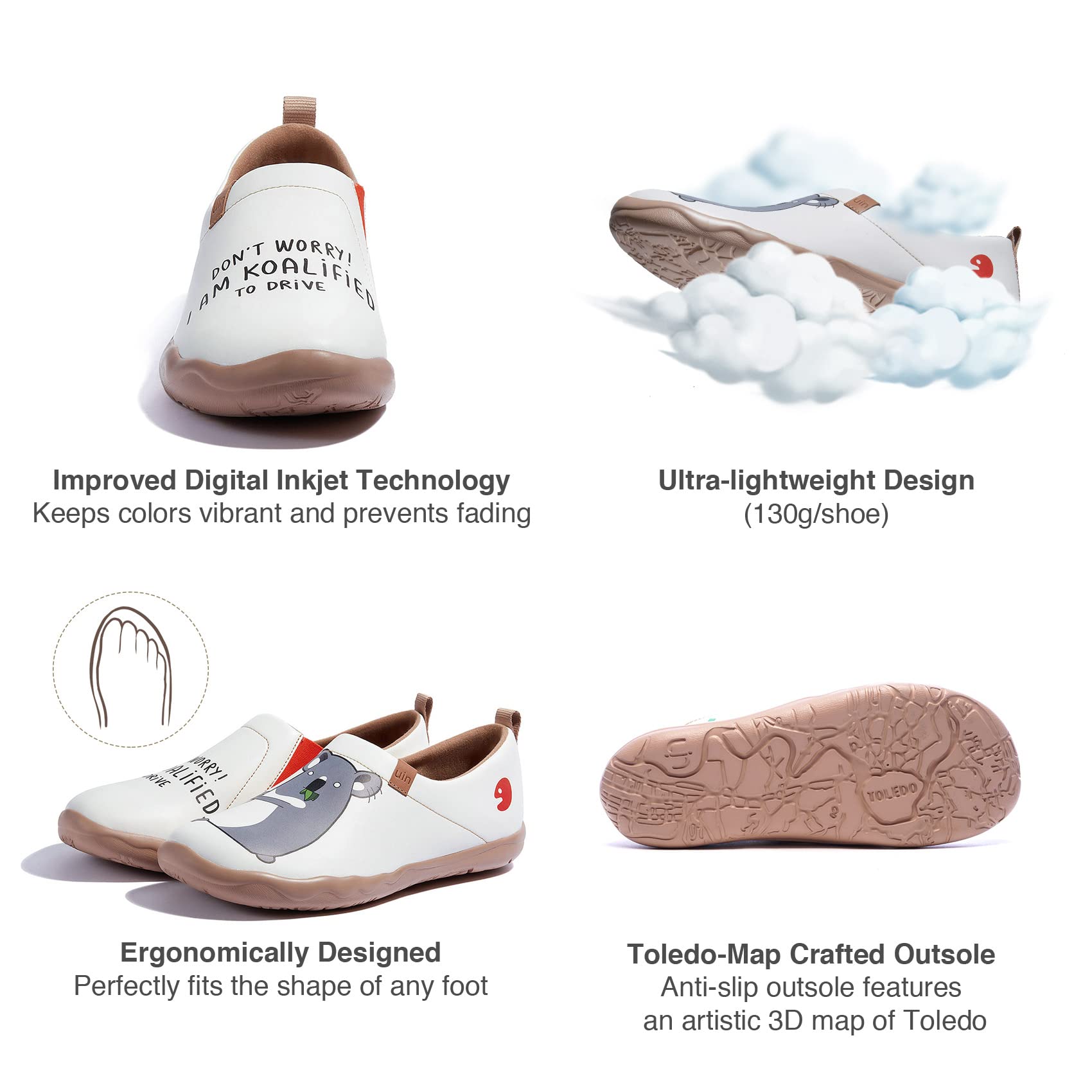 UIN Men's Slip-On Walking Shoes - Lightweight Travel Loafers with Microfiber Upper - Comfortable Casual Sneakers for Walking, Travel & Everyday Wear