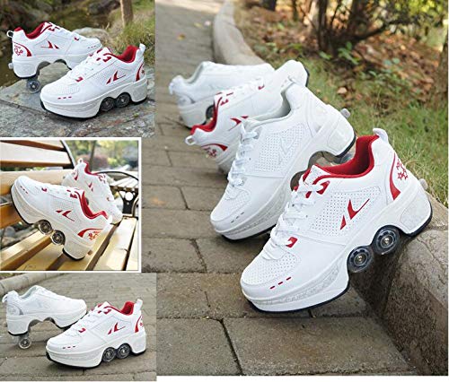 Best Women's & Girls' Roller Skates with Wheels - Retractable Kick Roller Shoes for Boys & Adults - Parkour Quad & Inline Skates for Kids Outdoor Sports & Fitness