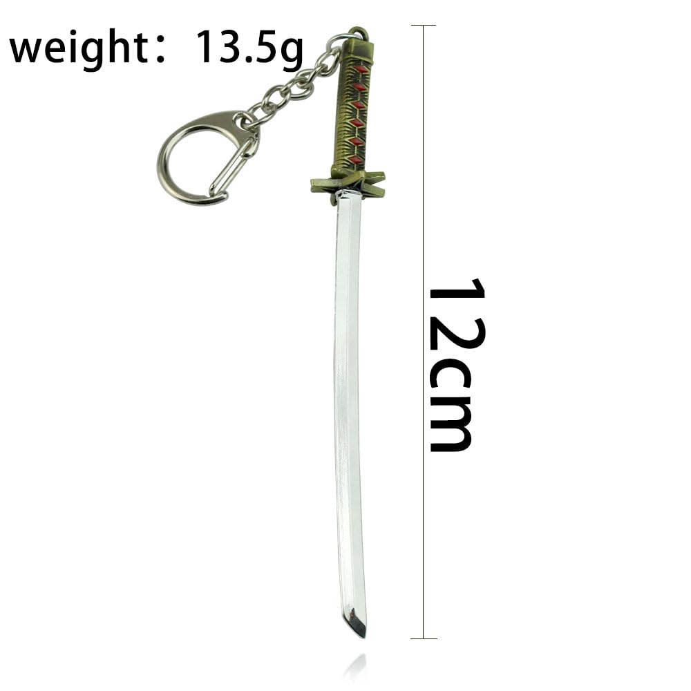Ichigo Kurosaki Cosplay Sword Keychain - Anime Bleach Toshiro Hitsugaya Necklace Ring - Perfect Gift for Anime Fans, Kids & Men - Great for Cosplay, Collecting & Daily Accessories