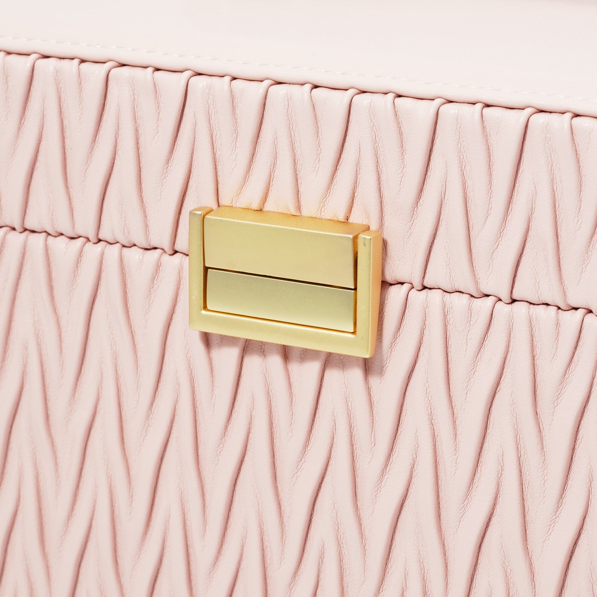 Pink Embossed Cosmetic Box - Elegant Makeup Storage for Travel, Home & Gift Giving | Durable & Stylish Beauty Organizer