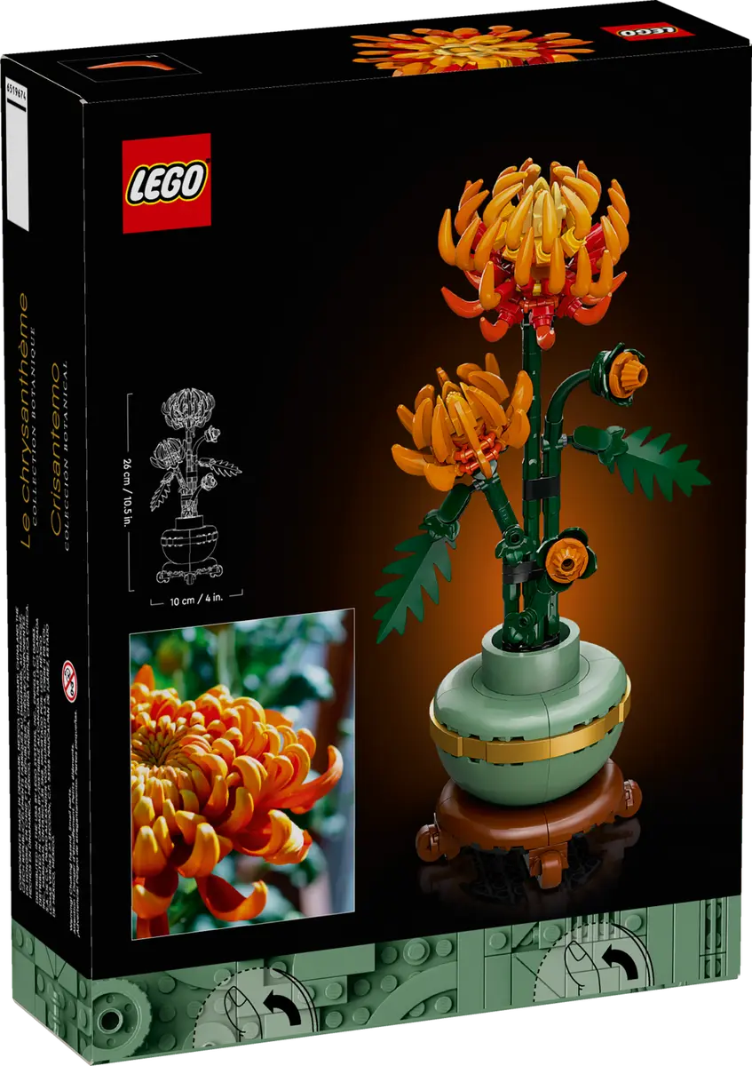 LEGO Botanical Collection Chrysanthemum Flower Building Kit - Creative DIY Home Decor for Adults - Perfect for Office Desk, Living Room & Gift Giving