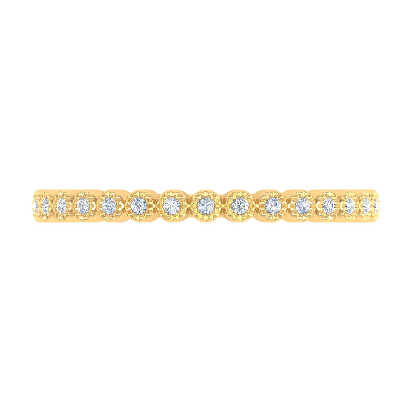 0.08 Carat Diamond Wedding Band Ring in 14K Gold (I1-I2 Clarity) - Elegant Bridal Jewelry for Engagement, Anniversary & Special Occasions