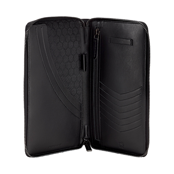 Porsche Travel Wallet with Crest - Premium Leather Passport Holder for Men & Women - Perfect for Air Travel, Business Trips & Vacation Accessories