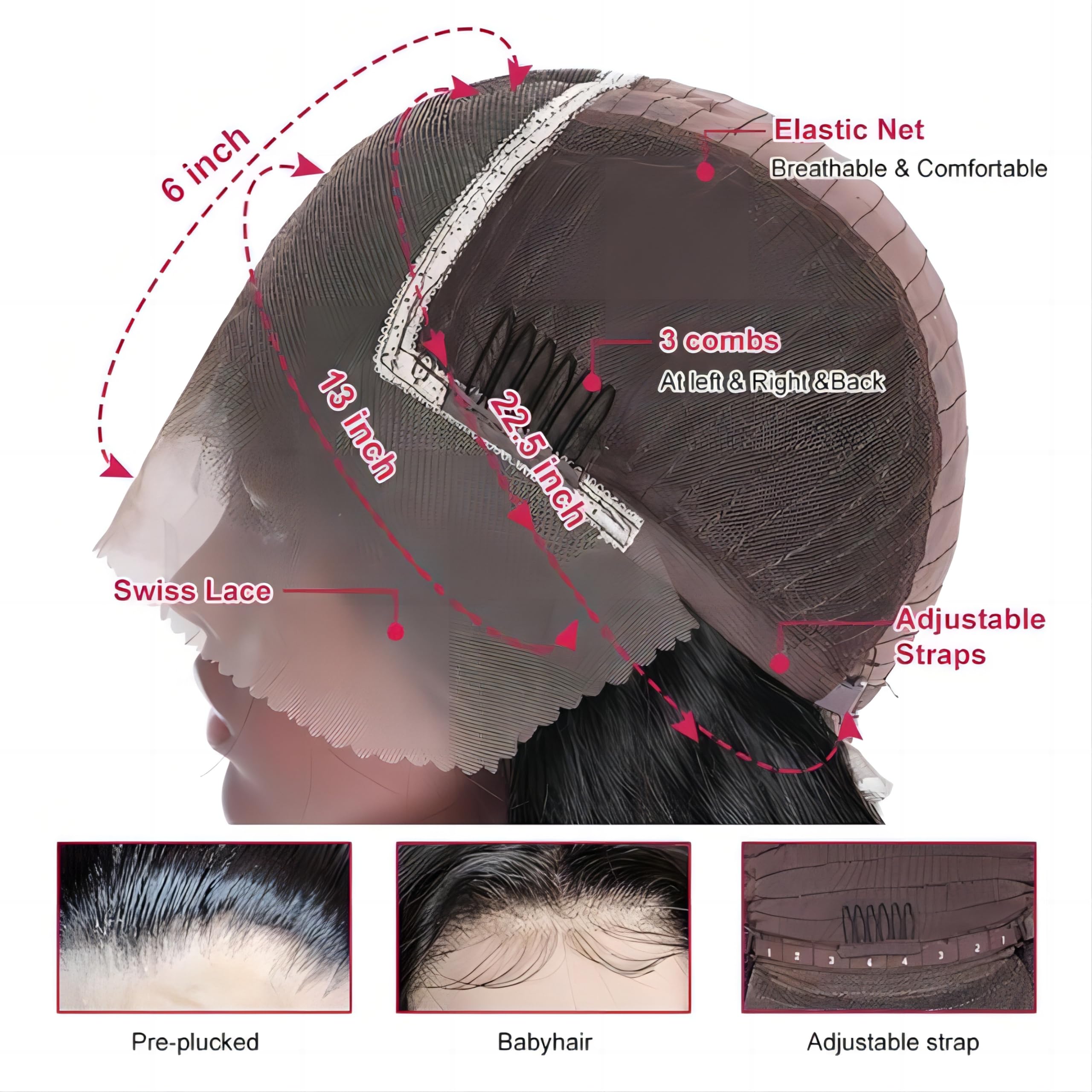 30 Inch Water Wave Lace Front Wig - 100% Brazilian Virgin Human Hair - 13x6 Transparent Lace - Pre Plucked with Baby Hair - 180% Density - Wet & Wavy Curly Glueless Wig for Women - Perfect for Daily Wear, Parties, Cosplay and Special Occasions