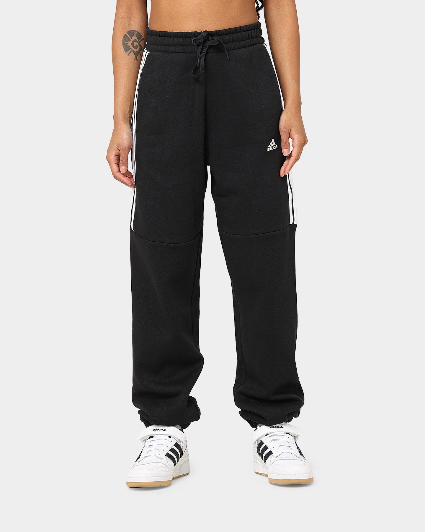 Adidas Women's Hyperglam High-Rise Sweatpants - Black | Athletic Lounge Pants for Yoga, Running & Casual Wear