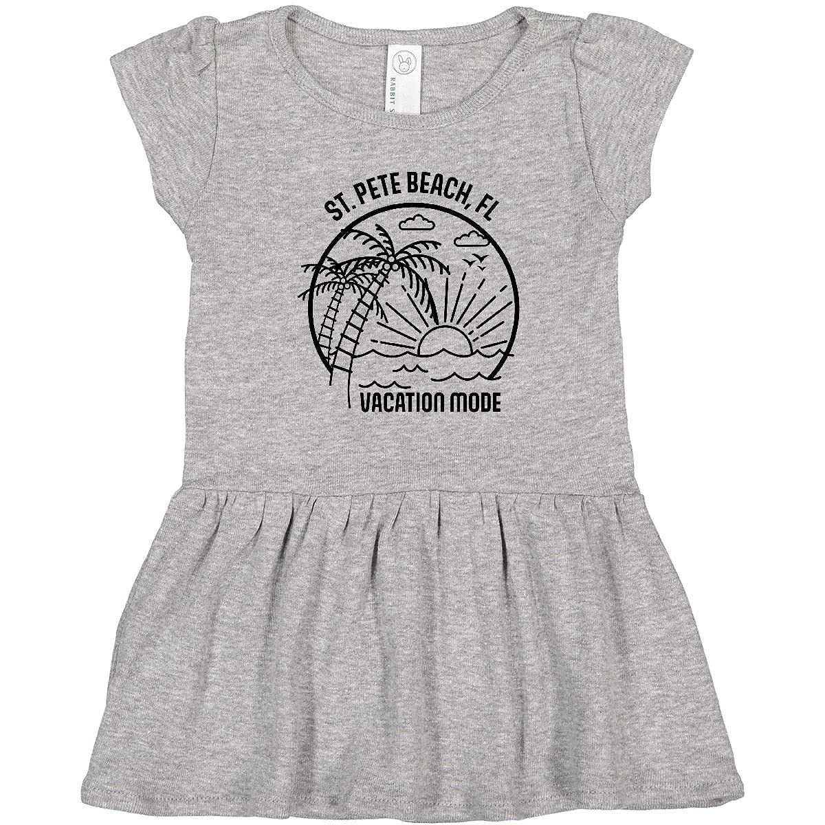 Inktastic Summer Vacation Mode St. Pete Beach Florida Toddler Dress - Cute Floral Print Girls' Outfit for Beach Trips & Family Vacations