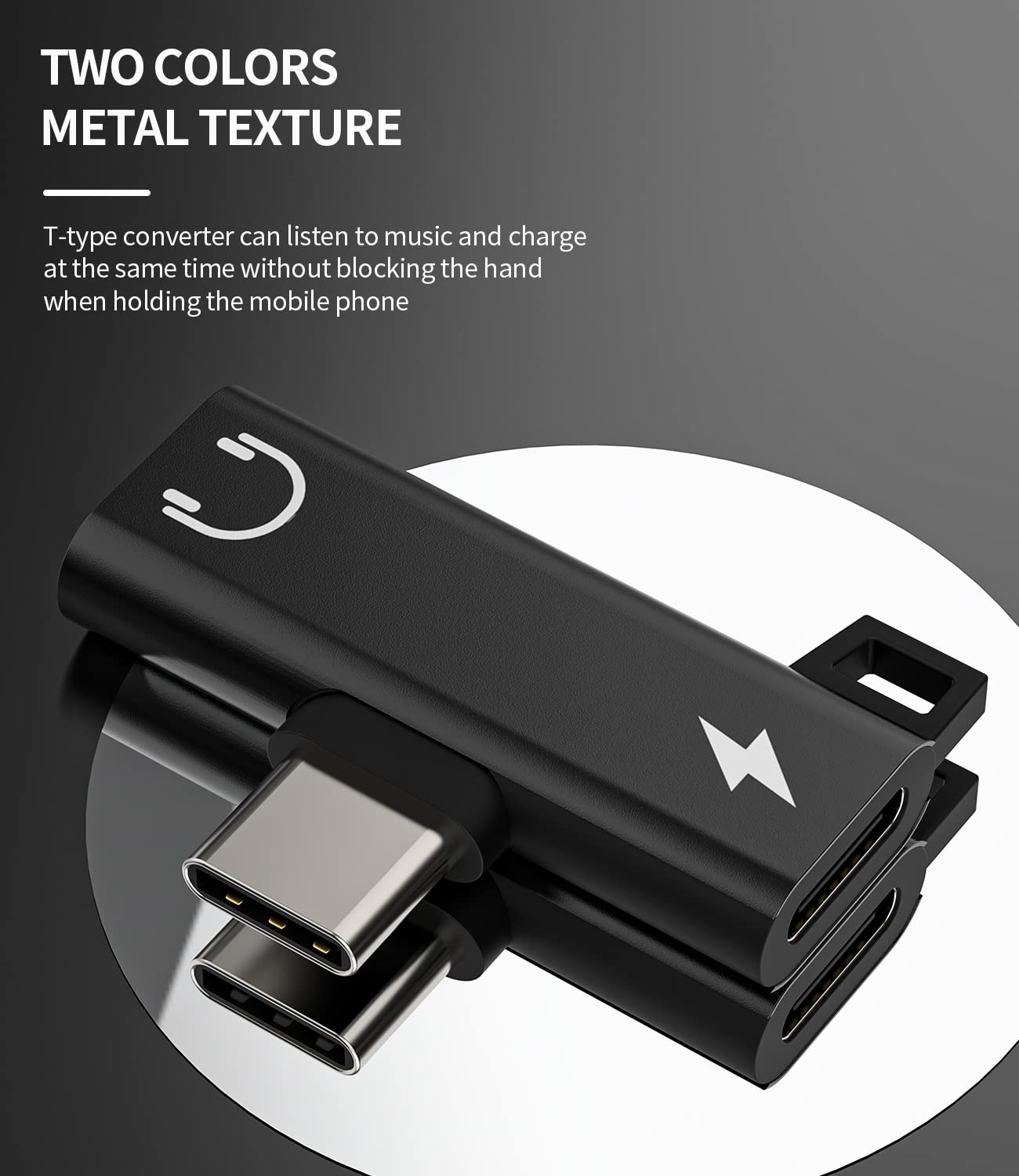 Dual USB C Headphone Adapter with DAC - 2-in1 Type C to 3.5mm Audio Jack & Charging Splitter - Compatible with Samsung Galaxy S23/S22, iPhone 15 Pro Max/Plus, iPad 10/Air 4/5/Mini 6/Pro 12.9 - Perfect for Music Streaming & Gaming While Charging