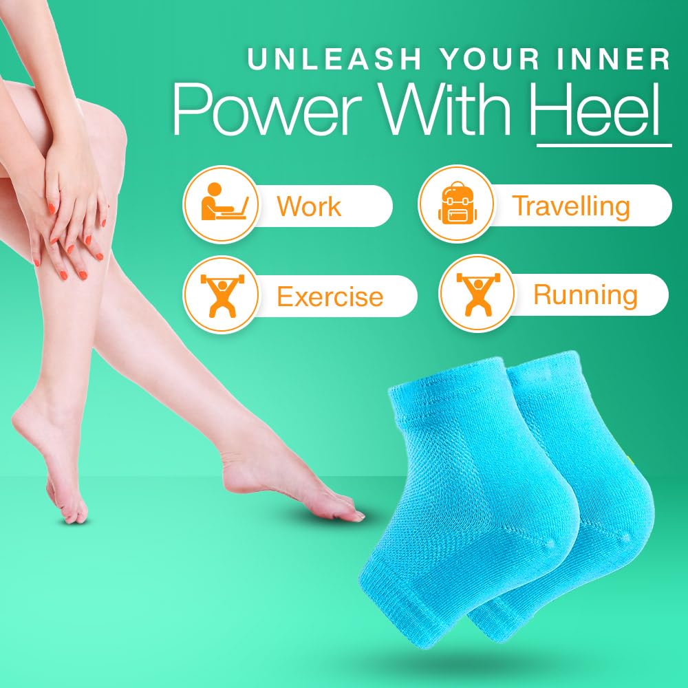 Stepify Silicone Heel Pads for Pain Relief - 3 Pack Gel Cushion Inserts for Women & Men, Breathable Soft Heel Support Socks, Comfortable Foot Care Solution for Heel Spurs, Plantar Fasciitis - Perfect for Running, Walking, Work & Daily Activities
