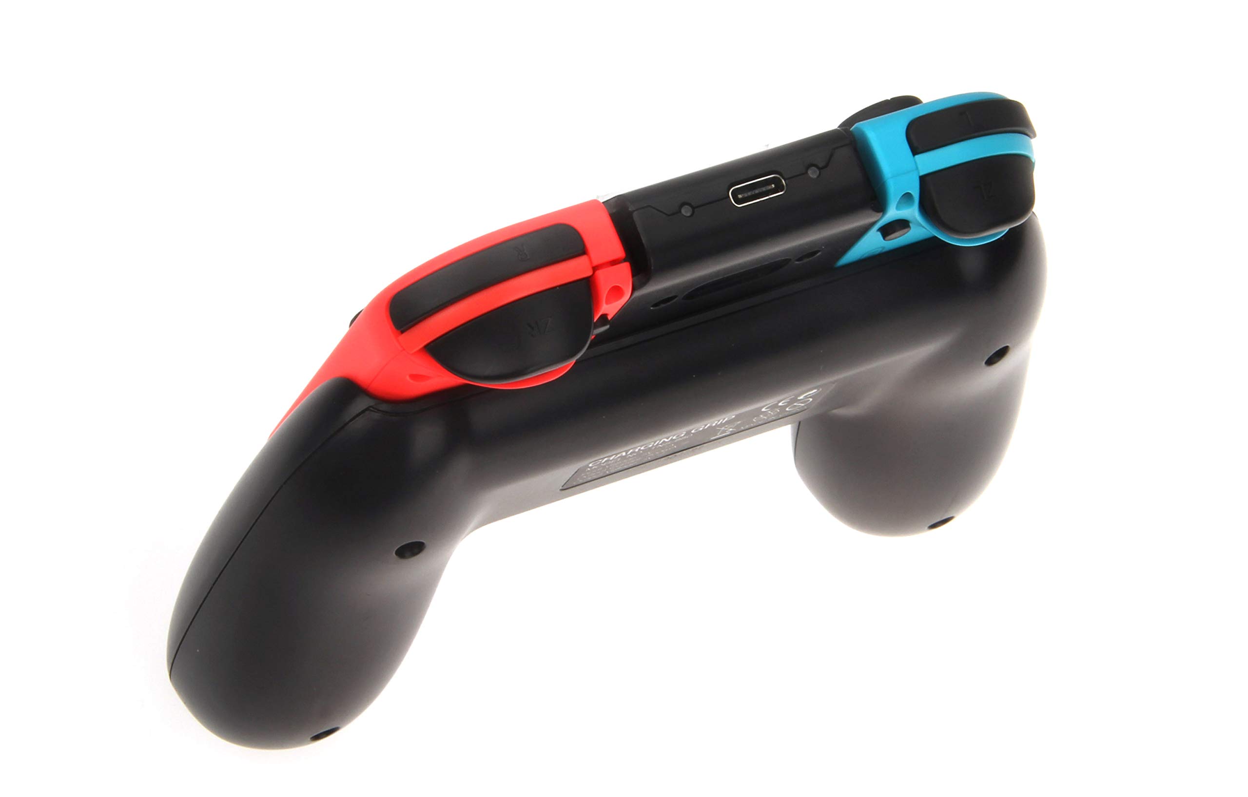 iMW Charging Grips for Nintendo Switch - Black Ergonomic Controller Grips for Comfortable Gaming - Perfect for Handheld Mode, Travel & Long Play Sessions