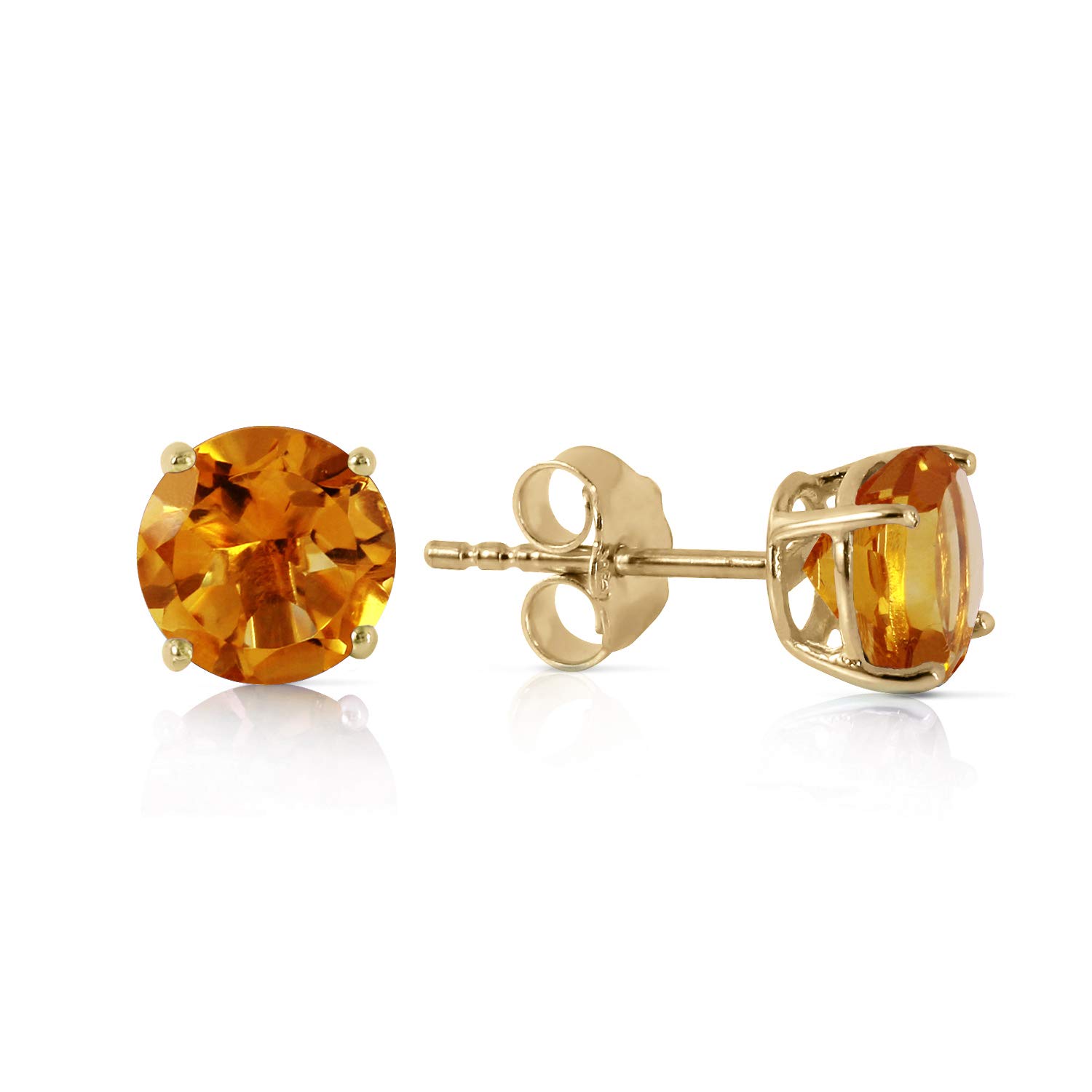 14K Yellow Gold Citrine Stud Earrings - GG Galaxy Gold Collection | Elegant Jewelry for Women, Perfect for Parties, Weddings & Everyday Wear