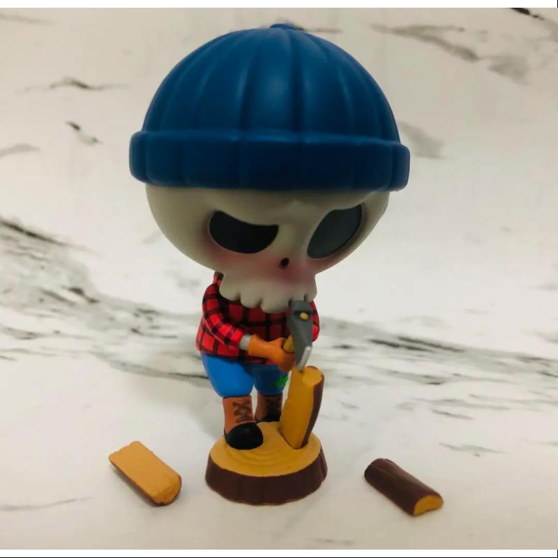Labubu The Monsters Camping Series Chopping Wood Action Figure - Cute Collectible Vinyl Toy for Display & Gifts | Perfect for Anime Fans, Desk Decor, and Toy Collections
