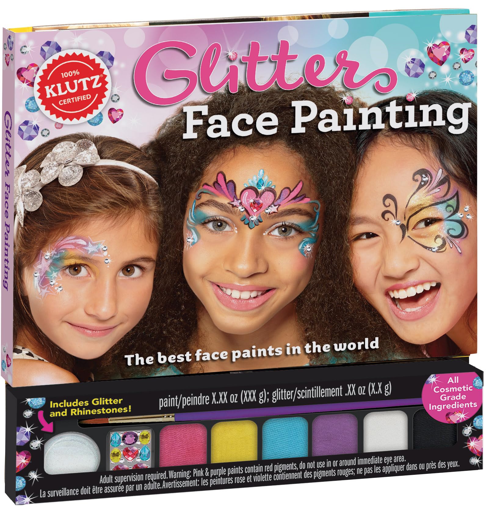 KLUTZ Glitter Face Painting Kit - Medium Size for Kids & Teens | Perfect for Halloween, Birthday Parties & Costume Events