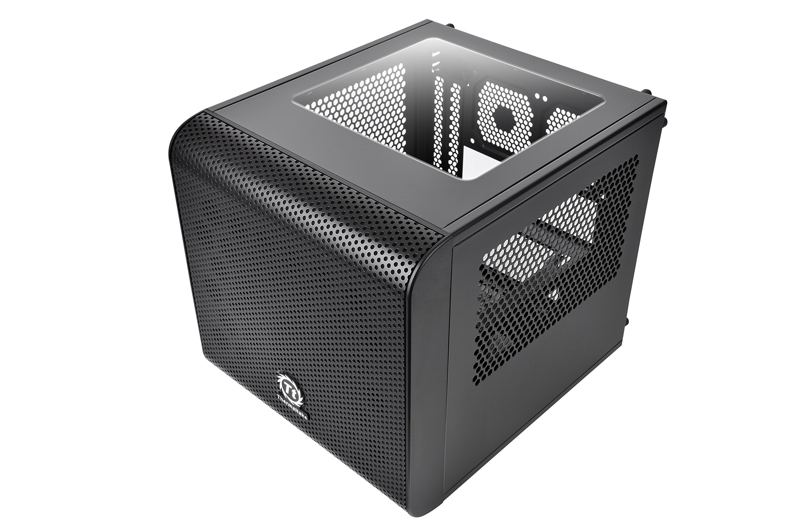 Thermaltake Core V1 Mini ITX Cube Computer Case with 200mm Fan - Compact Gaming PC Case for Small Spaces, Home Office & LAN Parties