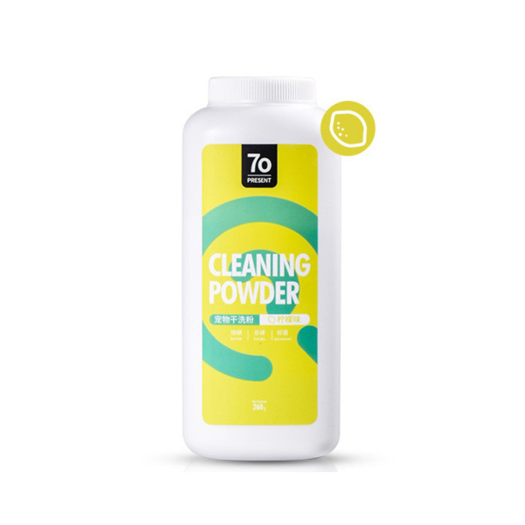 Natural Lemon Mint Rose Pet Cleaning Powder - 260g Dry Shampoo for Dogs & Cats | Gentle Deodorizing Body Wash for Bath-Free Cleaning at Home & Travel