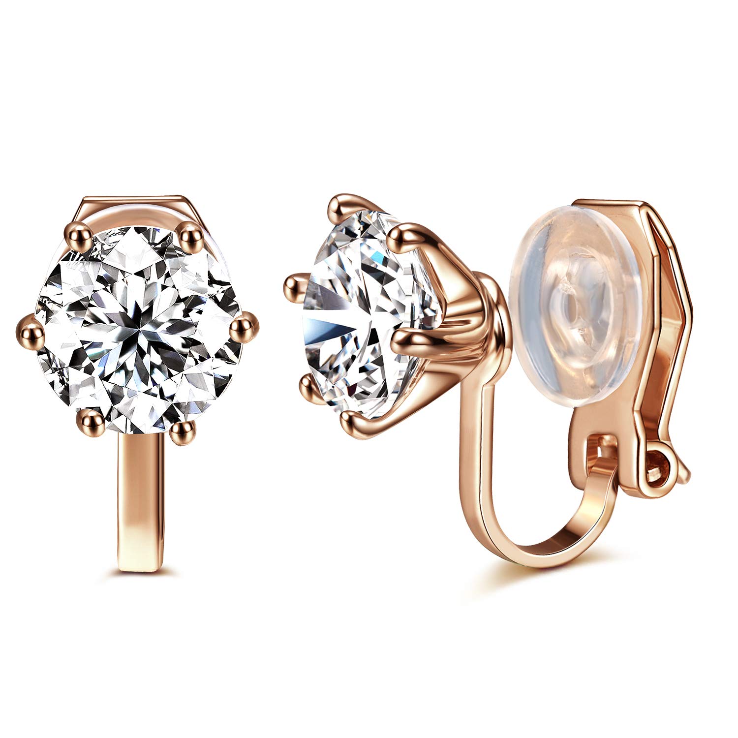 14K Gold Clip-On Hoop Earrings for Women - Hypoallergenic Non-Pierced Croissant Earrings - Perfect for Sensitive Ears, Everyday Wear & Special Occasions