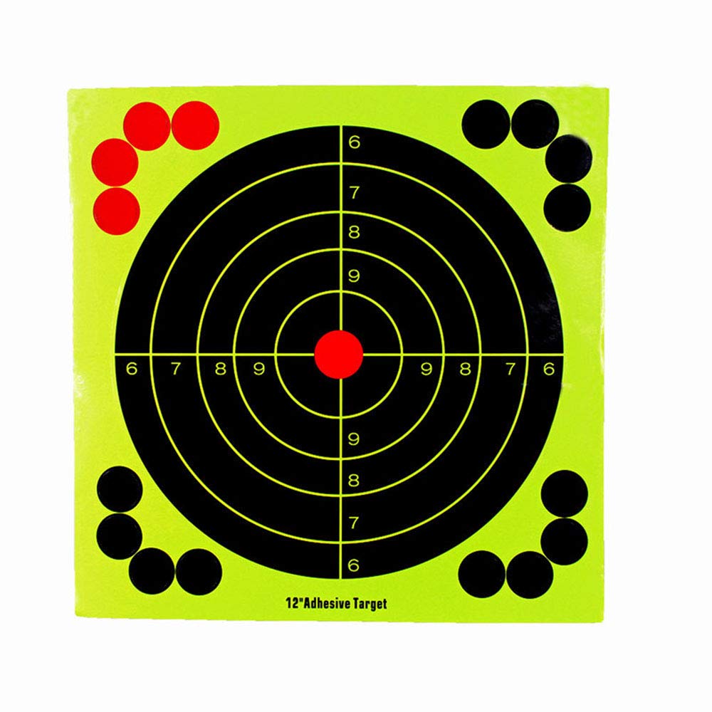 30-Piece Fluorescent Reactive Splatter Target Stickers for Outdoor BB Gun, Airsoft & Paintball Tactical Training | High-Visibility Shooting Practice | Adhesive Paper Silhouette Targets for Range Practice & Marksmanship Drills