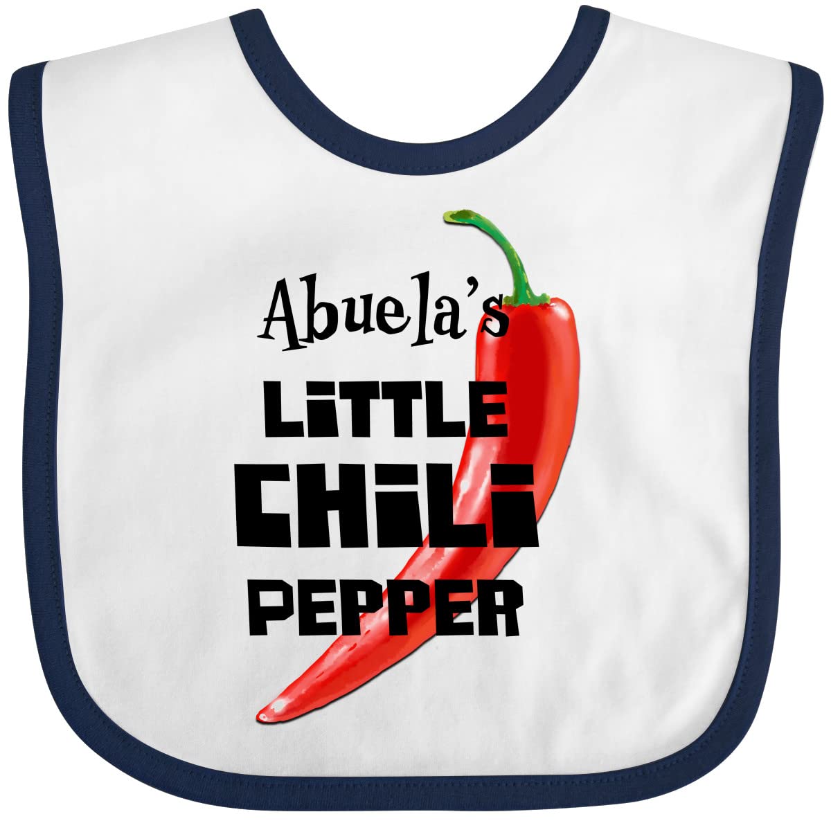 Inktastic Abuela's Little Chili Pepper Baby Bib - Soft & Absorbent for Messy Eaters - Perfect for Feeding Time & Family Gatherings