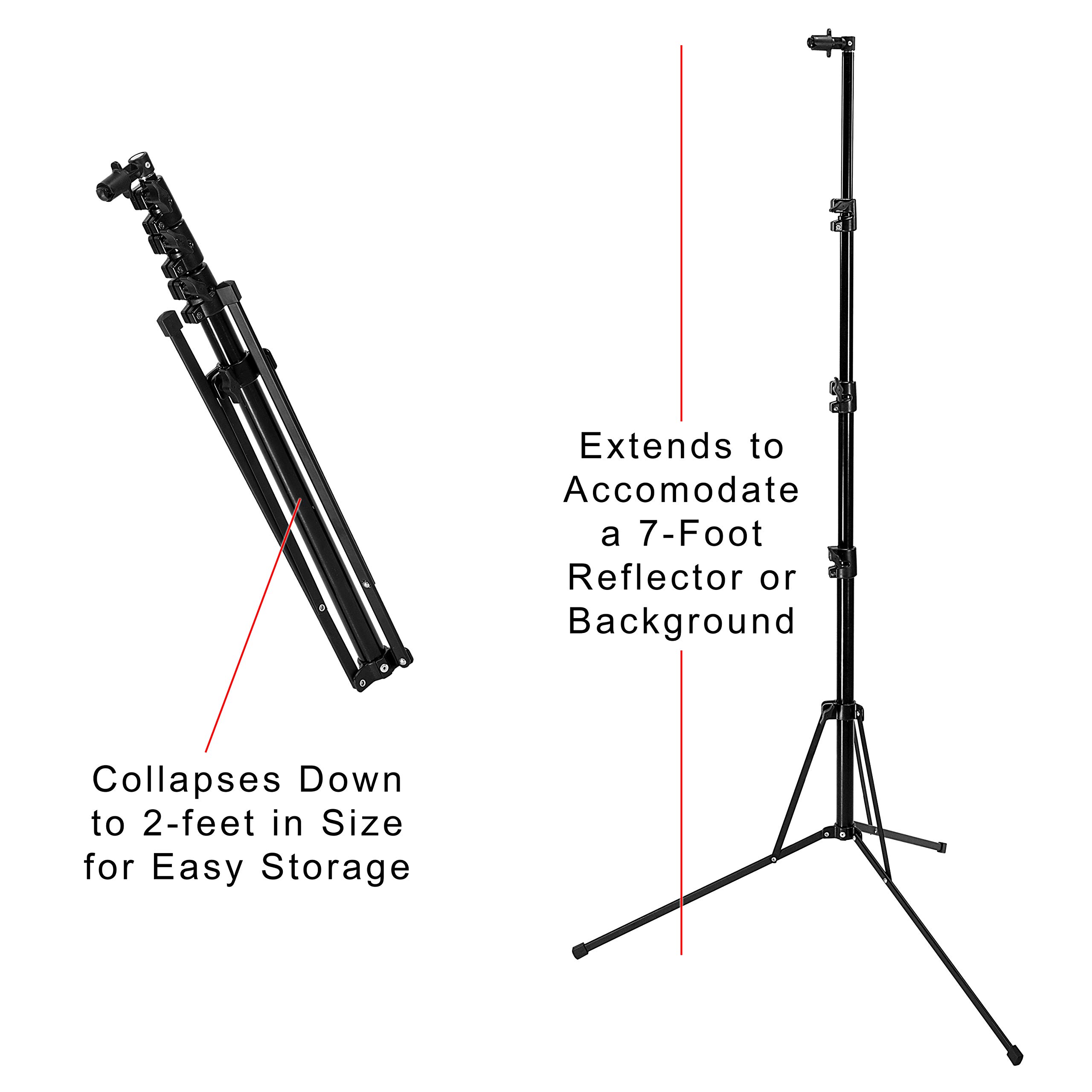 Fotodiox 5x7ft Collapsible Black & White Backdrop Kit with Stand for Photography