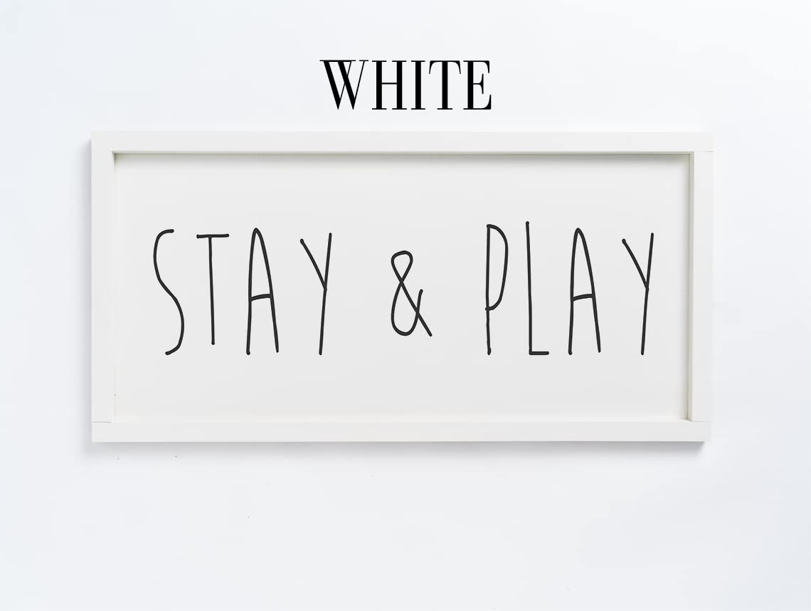 Playroom Wall Decor - Play Sign for Kids' Playroom - Stay and Play Sign - Let's Play Sign - Playroom Wall Art - Playroom Decor Ideas for Fun & Learning | Perfect for Nursery, Daycare & Play Areas