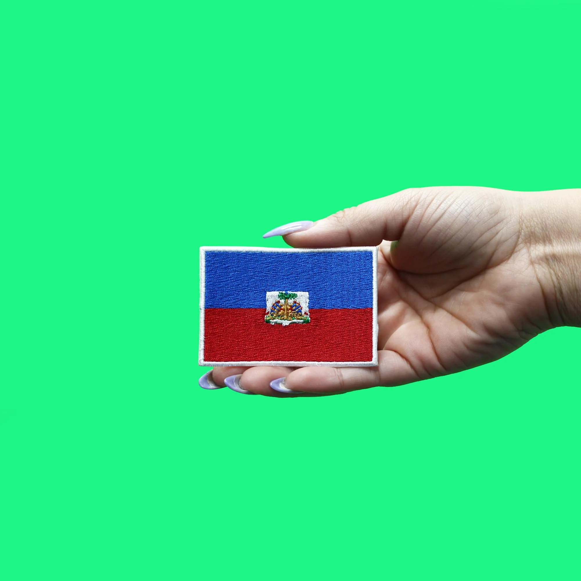 Haitian Flag Patch - Embroidered Iron-On Sewing Applique for Clothing, Bags & Hats | Show National Pride & Country Spirit | Perfect for DIY Crafts, Costumes & Patriotic Events