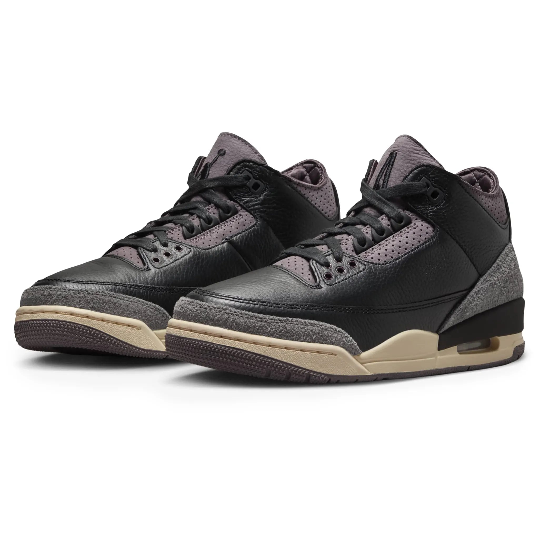 A Ma Maniére x Air Jordan 3 Retro Black Violet Ore Women's Sneakers - Limited Edition Collaboration for Streetwear & Fashion Outfits