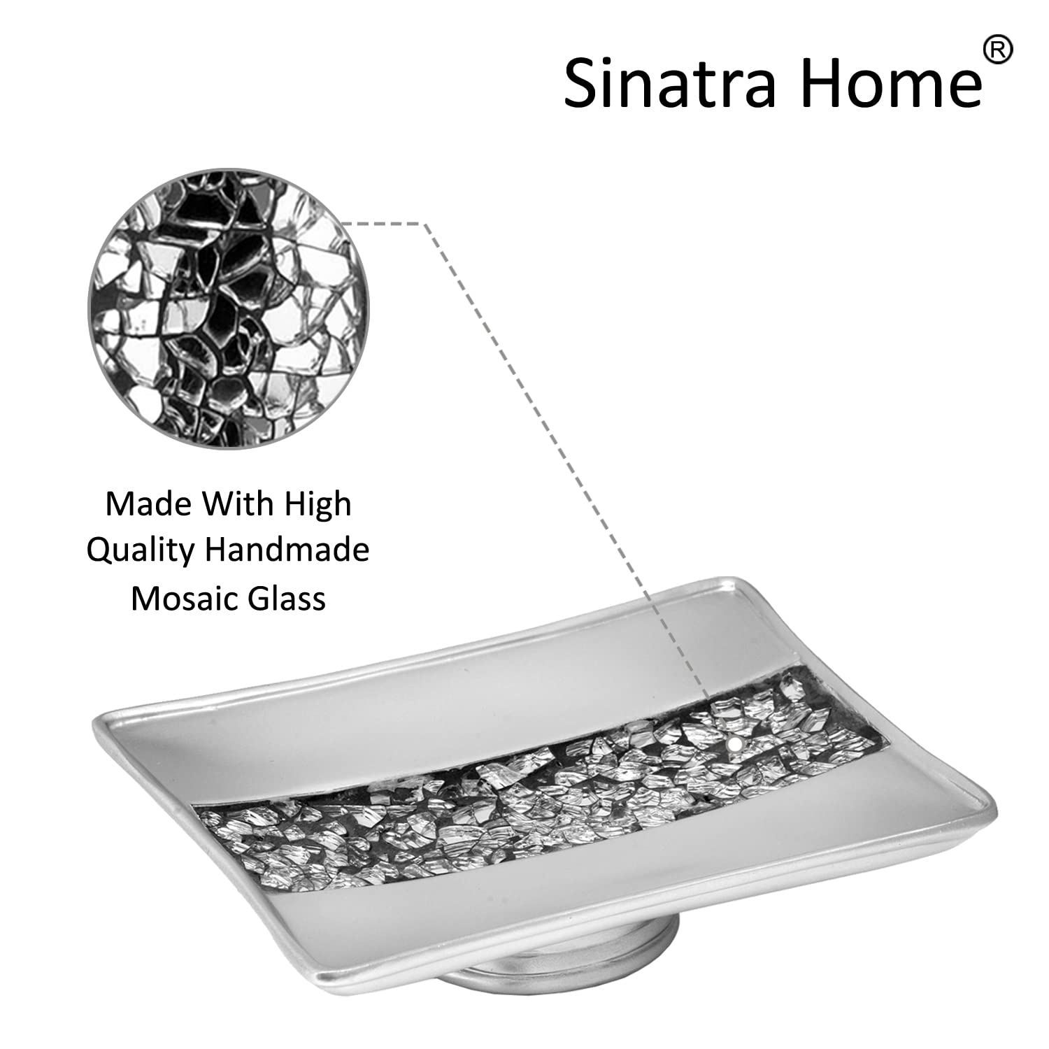 Stylish Silver Sinatra Soap Dish for Bathroom - Elegant & Durable Bathroom Accessory for Home Decor & Spa Relaxation