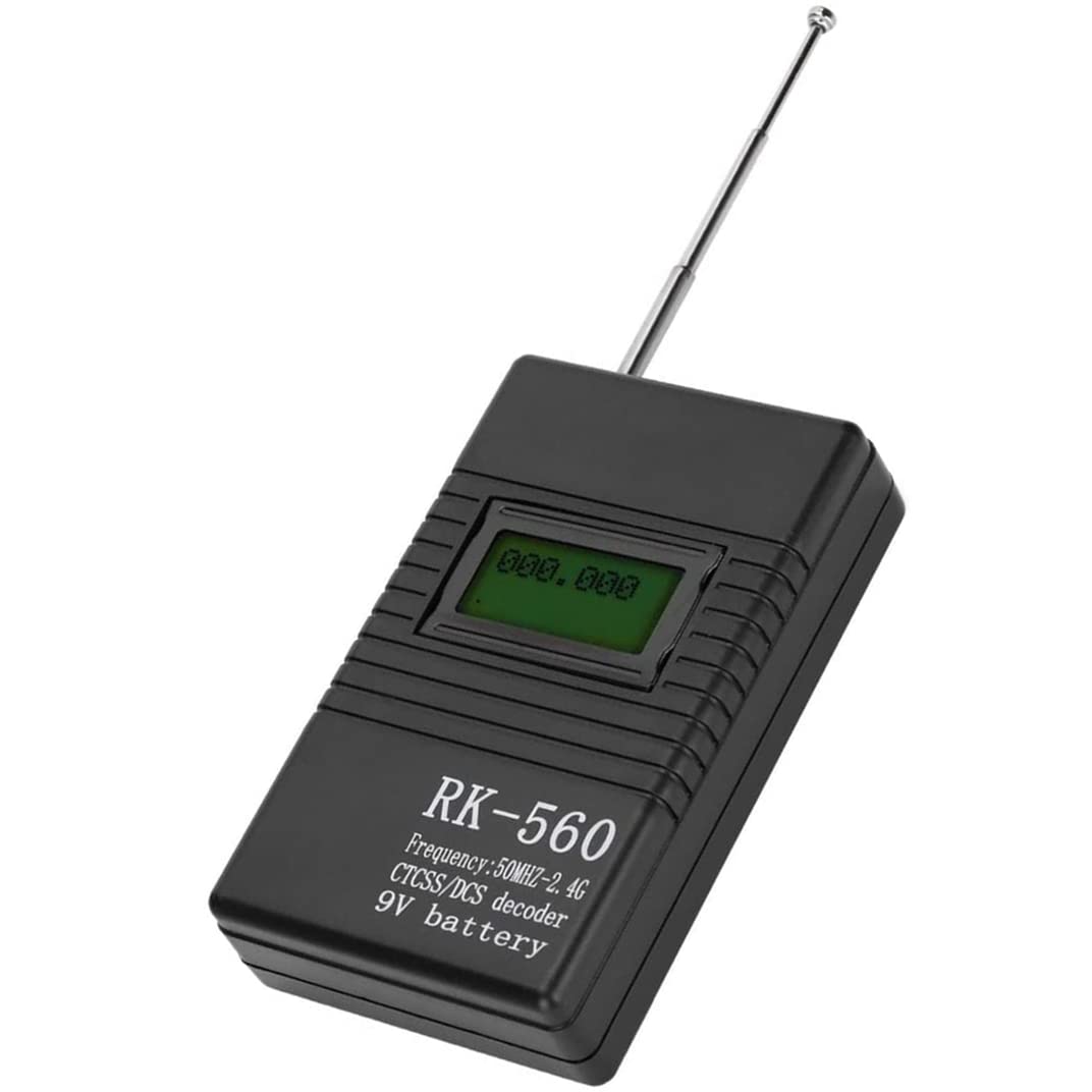 RK560 Mini Radio Frequency Counter Meter 50MHz-2.4GHz with CTCSS/DCS Decoder - Portable Handheld Frequency Counter for Ham Radio, Walkie Talkie, Signal Testing (1K/0.1K Resolution) - Ideal for Field Work, Electronics Repair & Wireless Communication