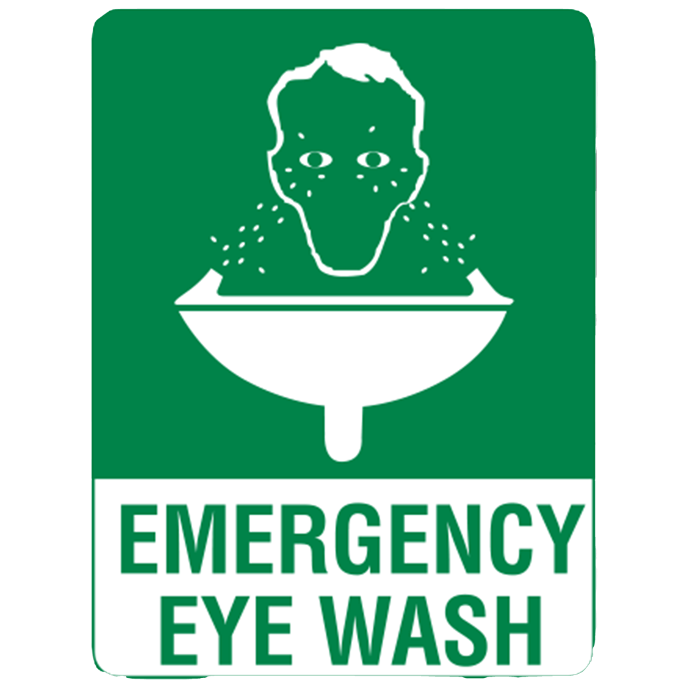 Small Metal Emergency Eyewash Sign 30 x 22.5cm - ANSI Compliant Safety Sign for Laboratories & Workplaces - Eye Wash Station Warning Sign for Industrial Safety