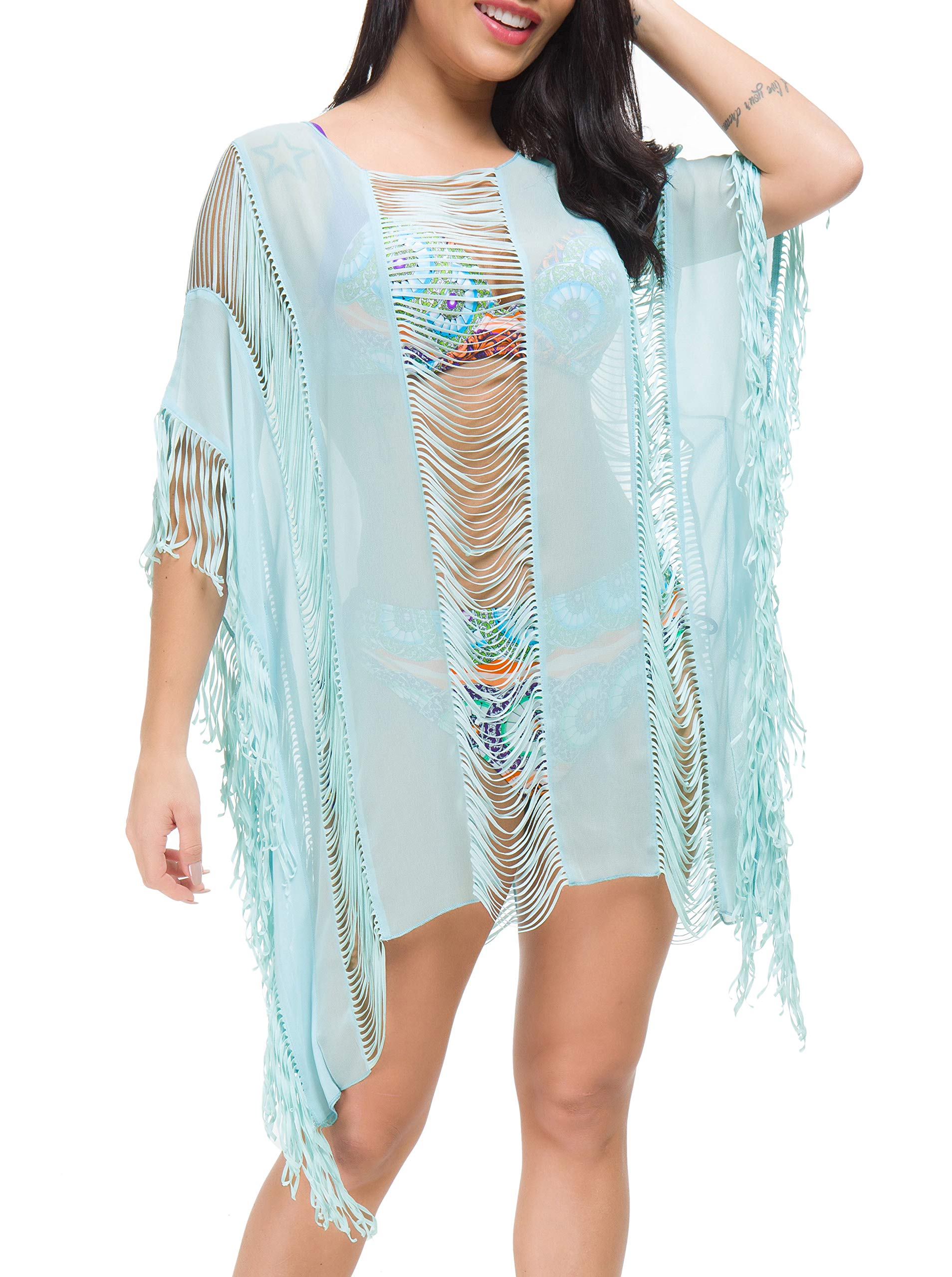 Costyleen Women's Swimsuit Cover Up - Flowy Chiffon Beach Dress Bikini Coverup for Summer | Perfect for Poolside, Beach Vacation & Resort Wear