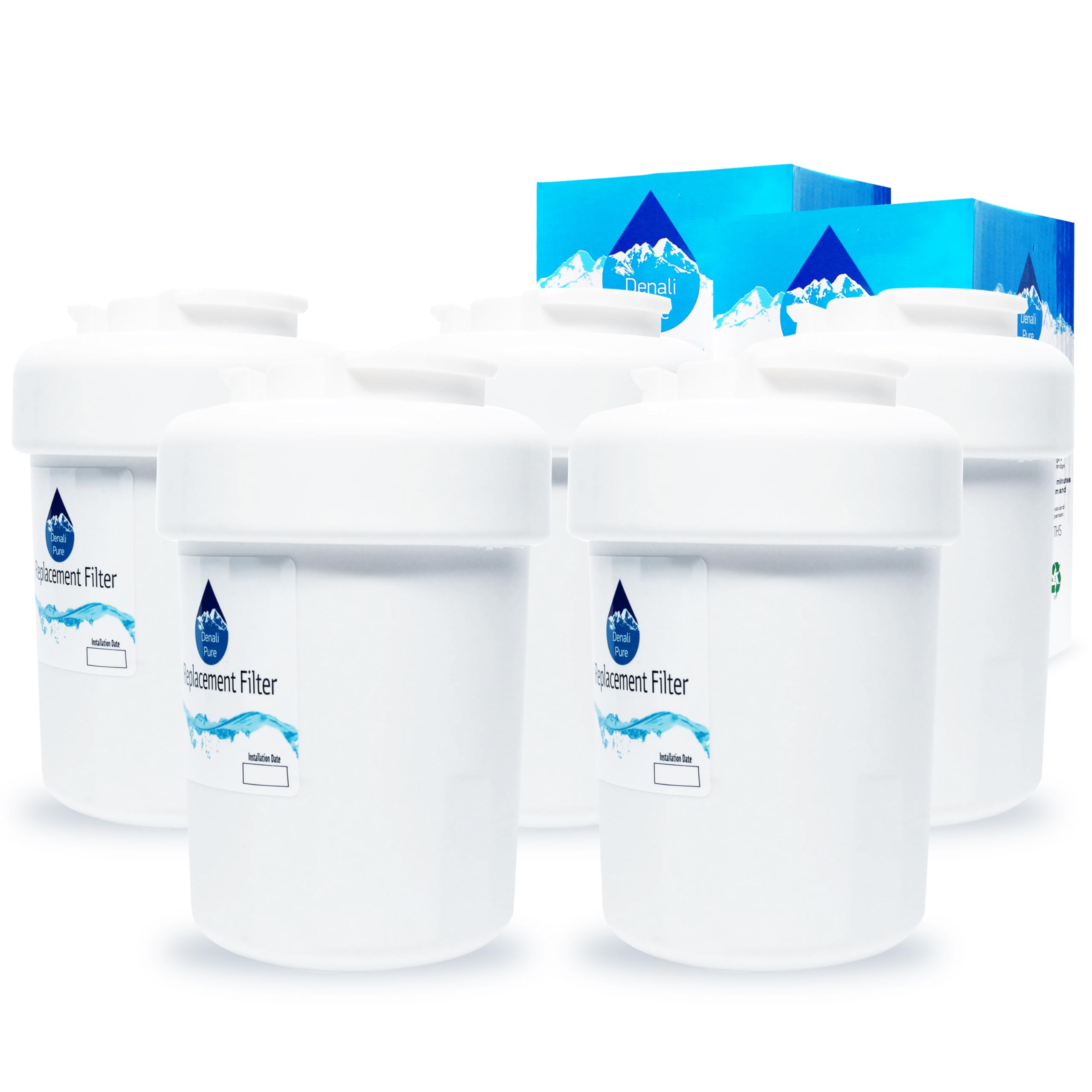 5-Pack GE GSH25JSTASS Refrigerator Water Filter Replacement - Compatible with GE MWF & MWFP Fridge Filters | Clean Drinking Water for Home & Office Use