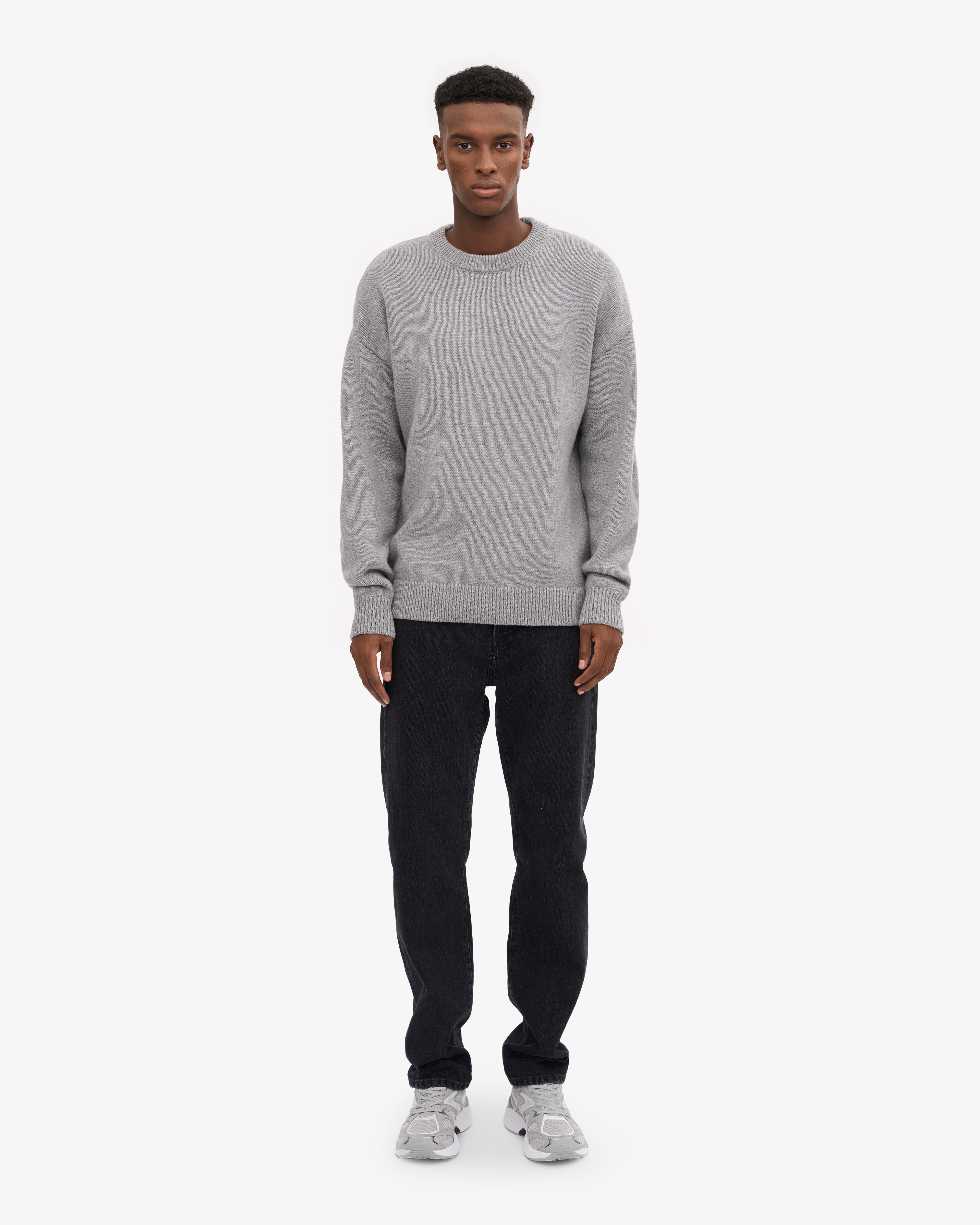 Premium Oversized Merino Wool Sweater - Soft & Warm Heather Grey Crewneck Pullover for Women | Cozy Winter Wear, Casual Outfits & Layering Essentials