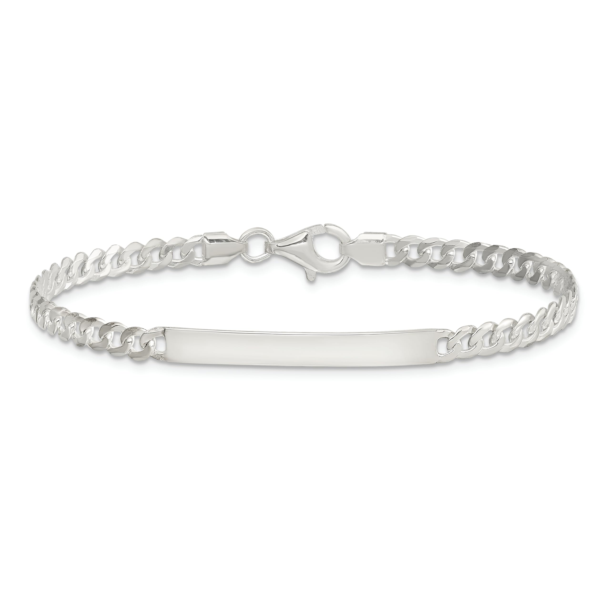 925 Sterling Silver Curb Link Name Bar ID Bracelet - Personalized Engraved Identification Jewelry for Women & Men - Perfect for Gifts, Everyday Wear and Special Occasions