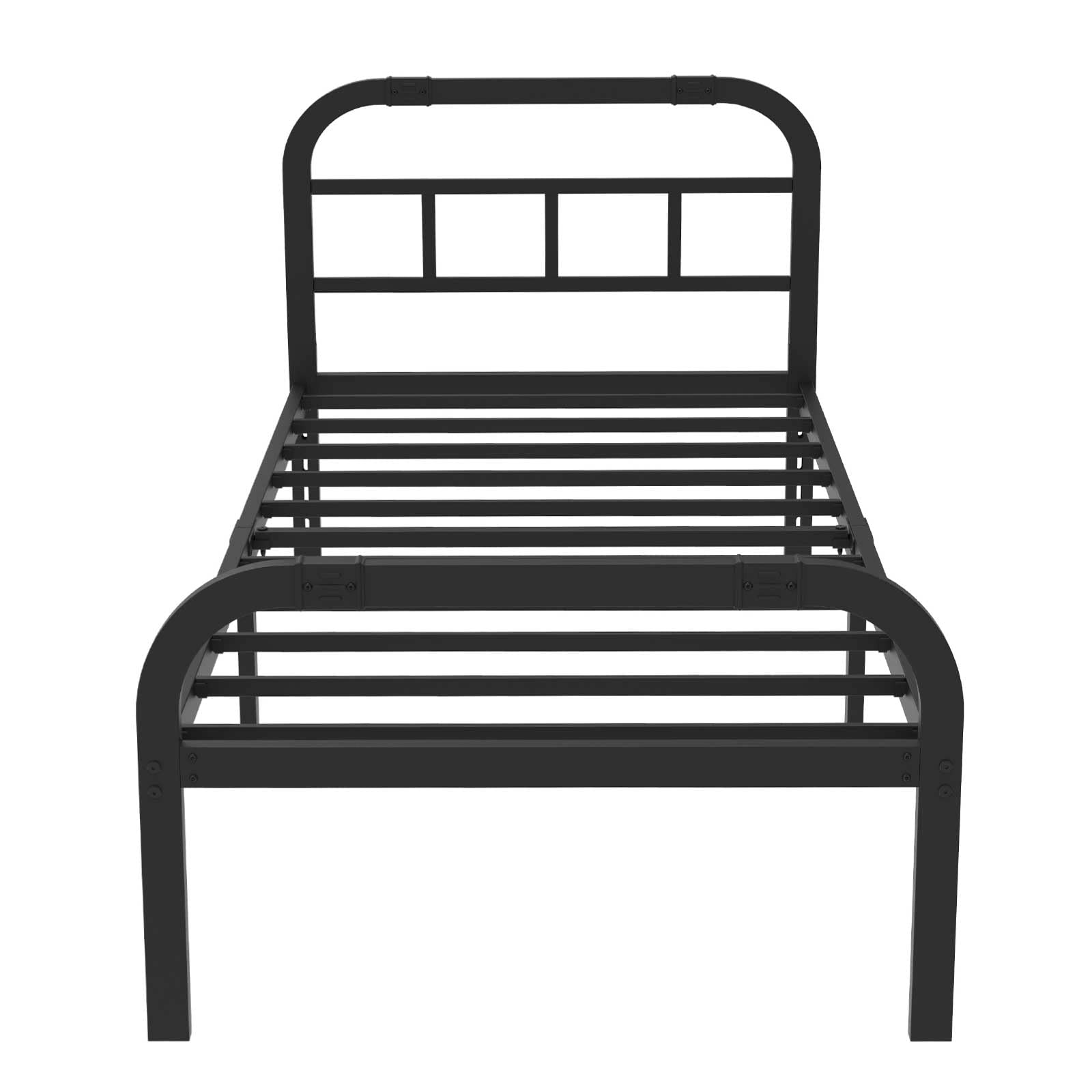 ONEMO 14 Inch Twin Bed Frame with Headboard and Footboard - Heavy Duty Metal Platform Bed Frame with 2000lbs Capacity, Sturdy Steel Support & Anti-Slip Design - No Box Spring Needed - Perfect for Kids Rooms, Guest Rooms & Small Spaces