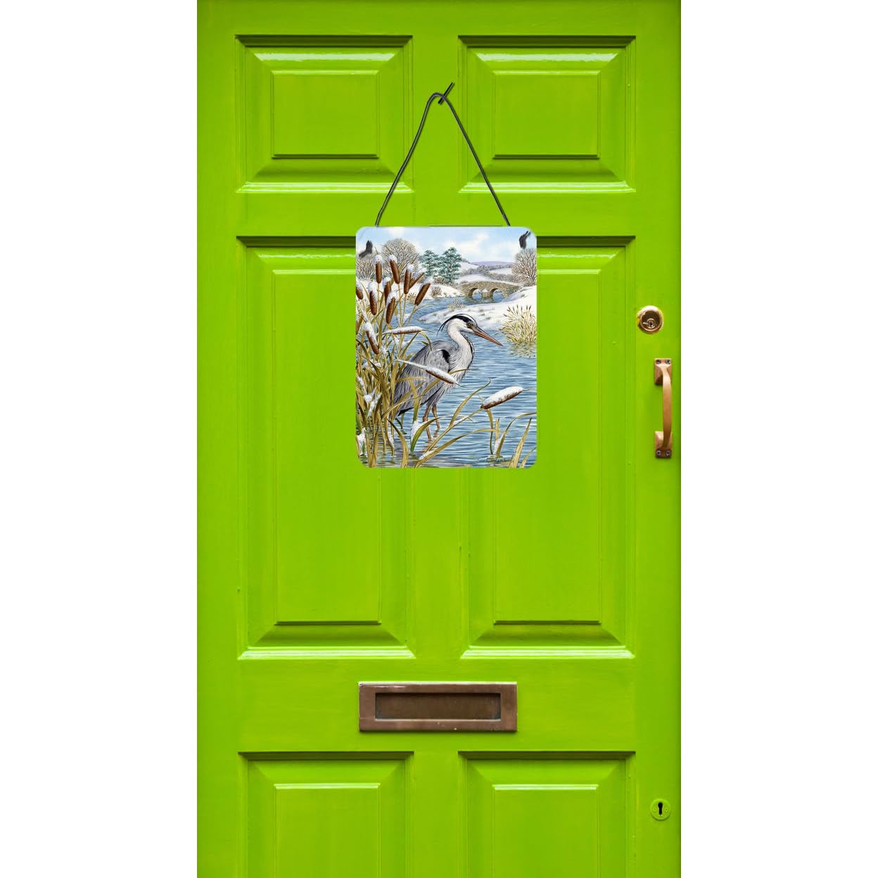 Blue Heron Wall Decor - 12x16 Aluminum Metal Sign for Kitchen, Bar, Bathroom & Front Door - Rustic Home Decor Plaque - Perfect for Farmhouse, Coastal & Cabin Style Interiors