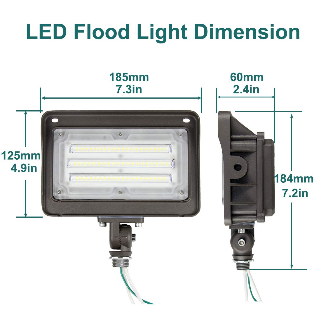 50W LED Flood Lights Outdoor Waterproof - 6500lm Brightness, 5000K Daylight White, Replaces 400W Incandescent - ETL Certified (4 Pack) for Yard, Patio, Garden, House Exterior Lighting