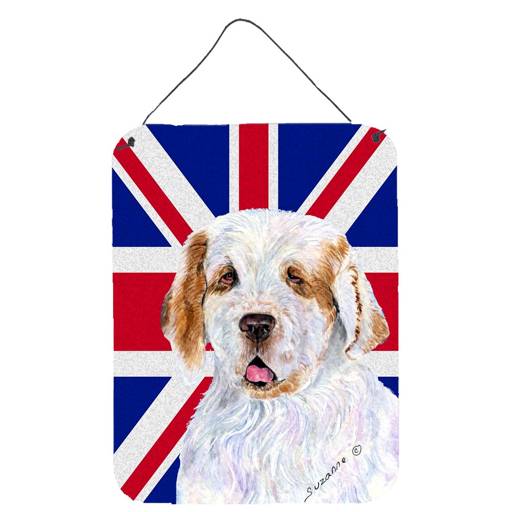 Caroline's Treasures Clumber Spaniel with British Flag Metal Wall Art - 12