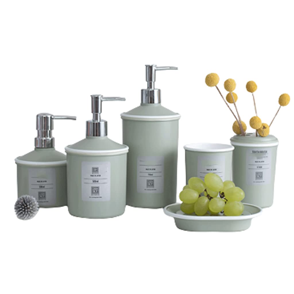 Premium 6-Piece Luxury Bathroom Accessories Set - Glossy & Matte Soap Dispenser, Toothbrush Holder - Elegant Home Decor Gift for Bathroom, Kitchen, Guest House & Spa