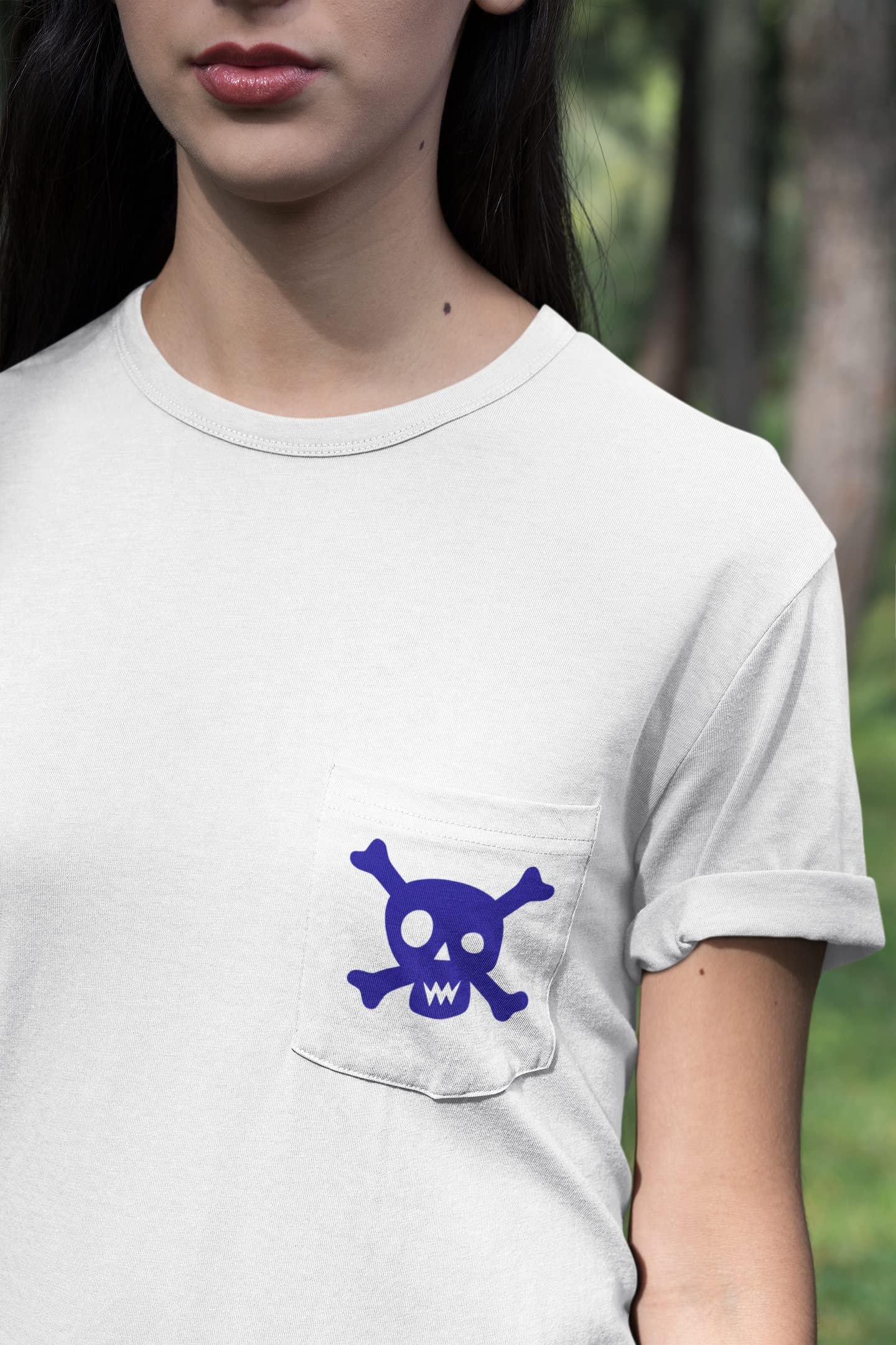 Skull and Crossbones Iron On Decal - HTV Ready to Press Vinyl Patch for Hoodies, T-Shirts & DIY Crafts - Perfect for Halloween Costumes, Biker Apparel & Punk Fashion (Black)