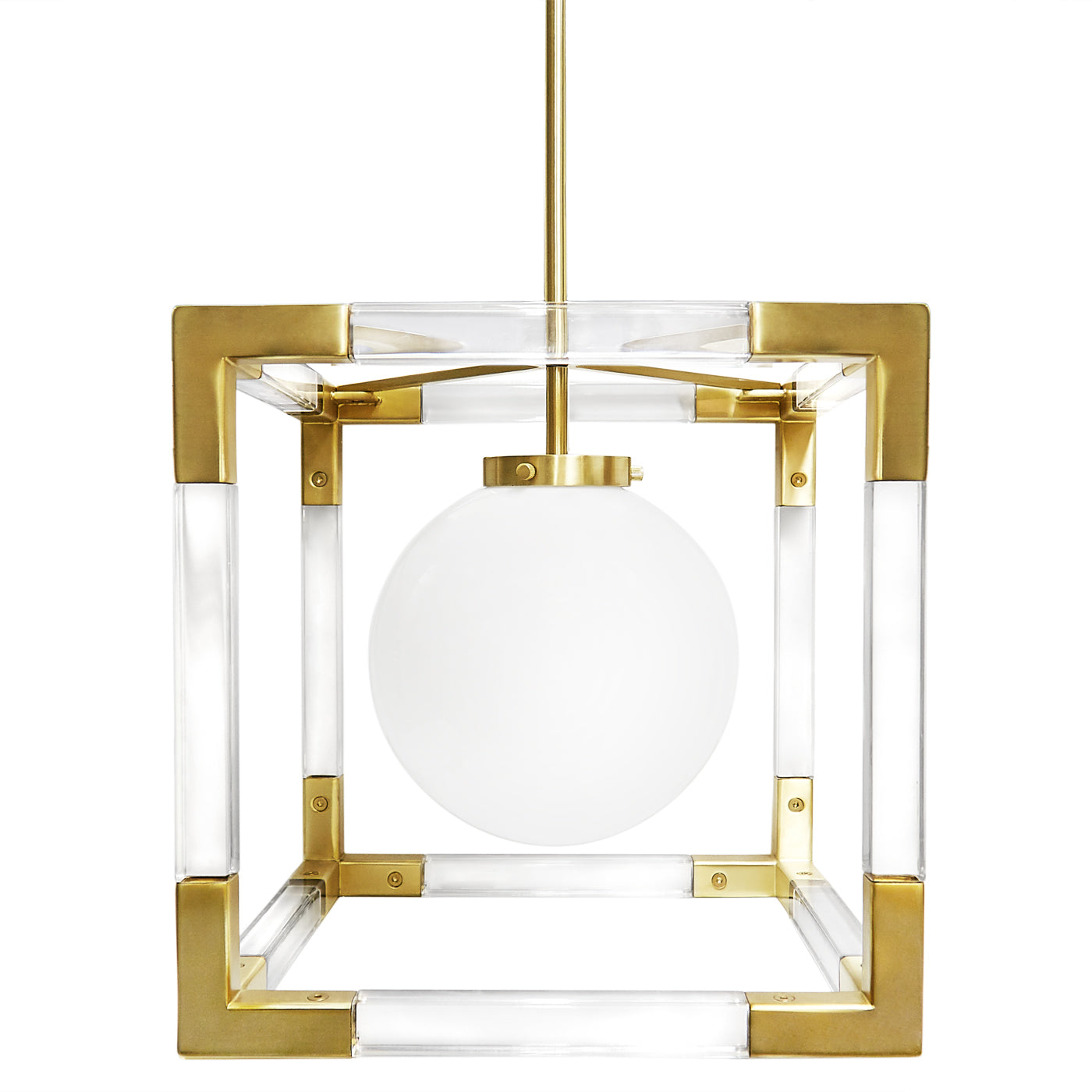Jacques Pendant Light - Modern Hanging Chandelier for Kitchen Island, Dining Room & Bedroom Lighting - Elegant Glass Shade with Brass Finish
