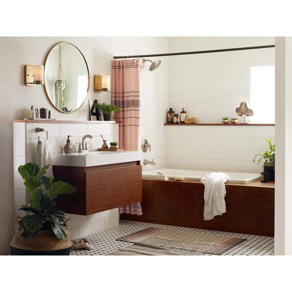 Moen Ayda Single-Handle 1-Spray Brushed Nickel Shower Faucet with Spot Resist Finish (Valve Included) - Perfect for Modern Bathroom Renovations and Spa-Like Shower Experiences