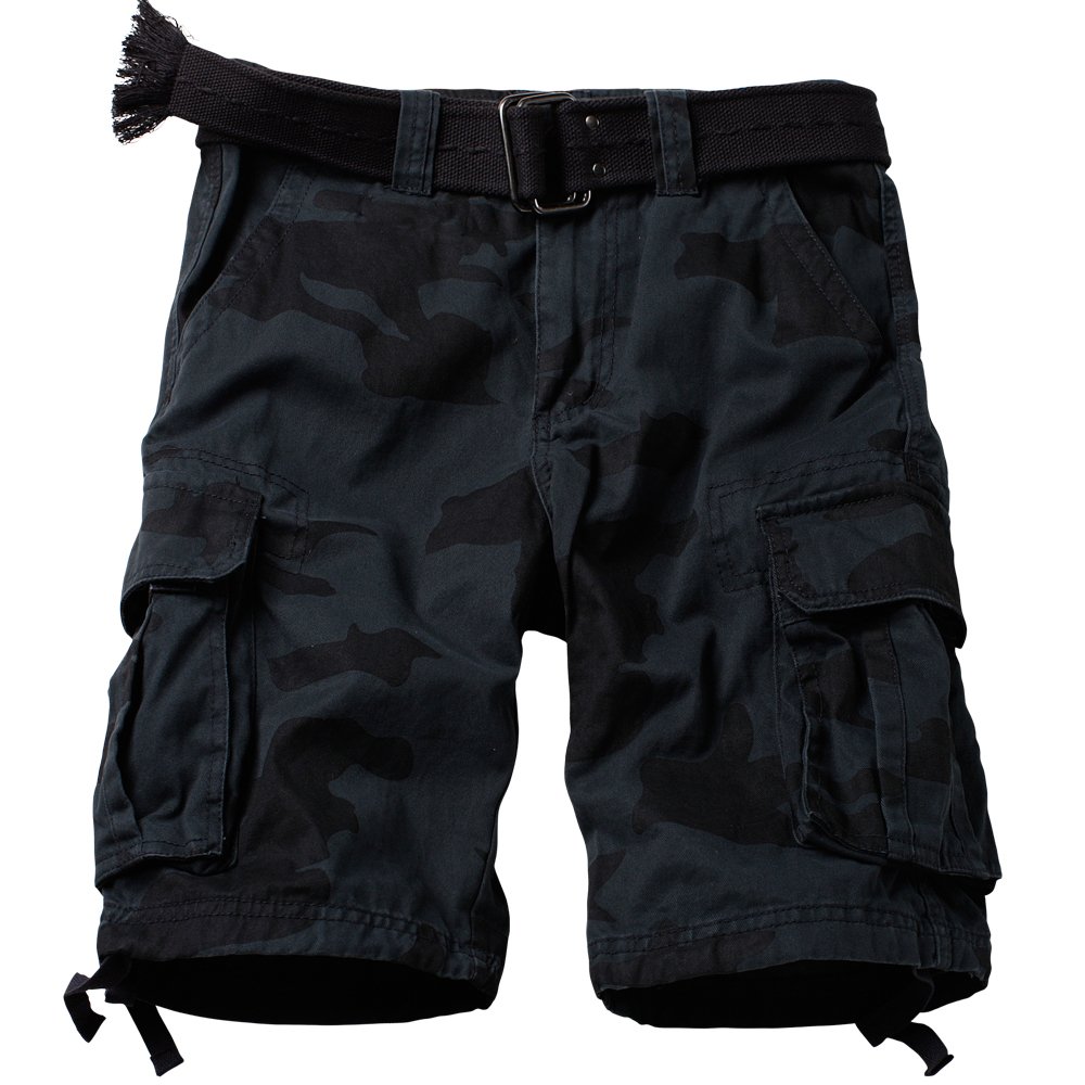AKARMY Men's Camo Cargo Shorts - Tactical Outdoor Shorts with Multiple Pockets, Breathable Cotton, No Belt Needed | Perfect for Hiking, Camping & Casual Wear
