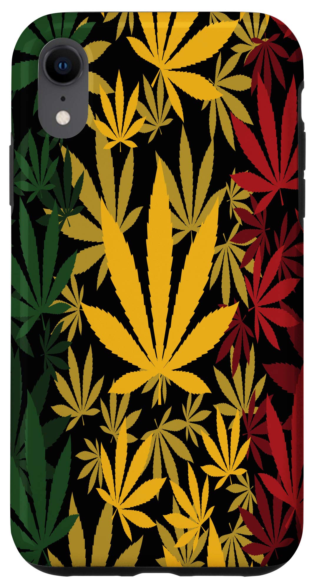 iPhone XR Case - Marijuana Weed Leaf Cannabis Design for Smokers & Stoners - Perfect 420 Gift for Bong Lovers - Durable Protective Phone Cover for Daily Use & Parties