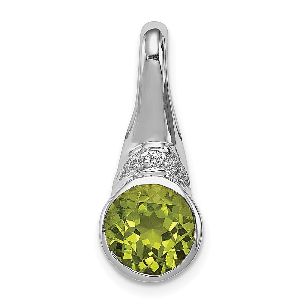 925 Sterling Silver Cubic Zirconia Green Peridot Pendant Necklace - August Birthstone Jewelry for Women | Elegant Gift for Her, Perfect for Birthdays, Anniversaries & Special Occasions