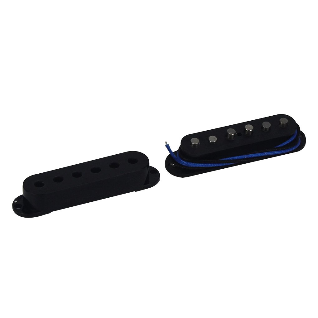 FLEOR Alnico 5 Single Coil Guitar Pickup - Middle Position for ST/SQ Style Electric Guitars (Black) | Perfect for Blues, Rock & Stratocaster-Style Tone
