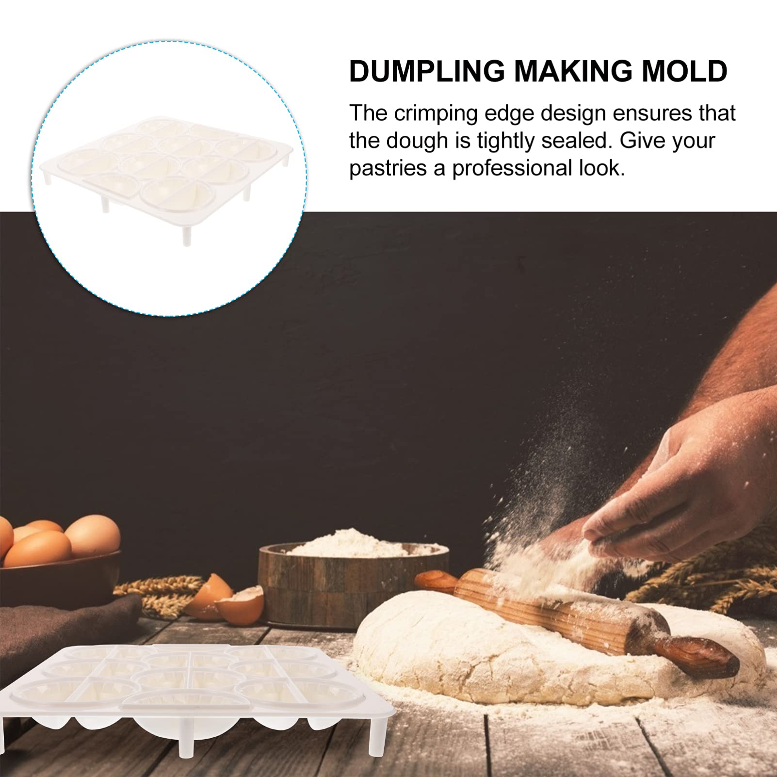 DOITOOL 18-Hole Russian Pelmeni Maker - Stainless Steel Dumpling Mold for Siberian Meat Dumplings, Ravioli & Pelmeni - Perfect for Homemade Dumplings, Family Cooking & Traditional Russian Cuisine