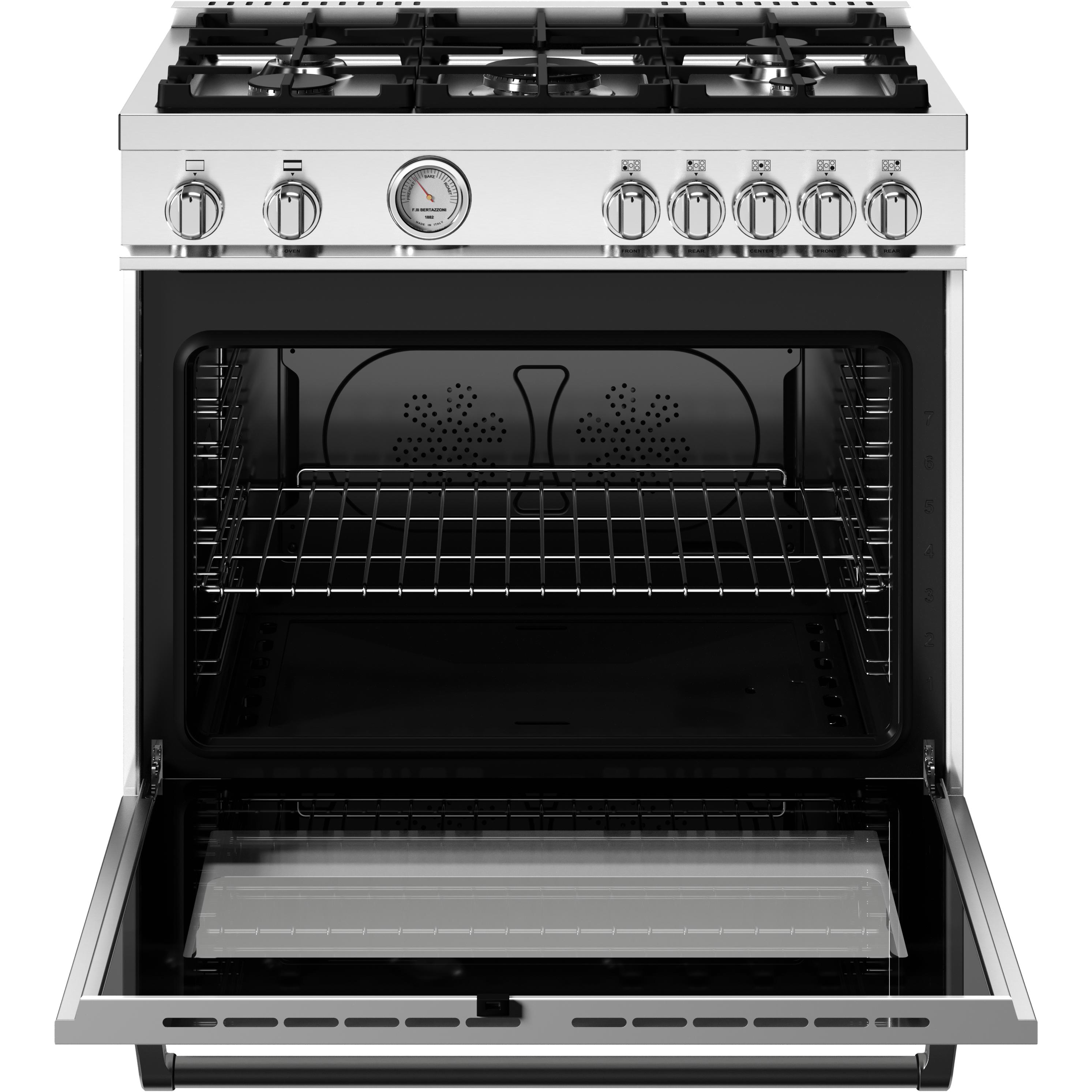 Bertazzoni 36 Inch Freestanding Gas Range MAS365GASBIV - Professional Italian Gas Stove with 5 Burners & Convection Oven - Perfect for Home Chefs & Modern Kitchens
