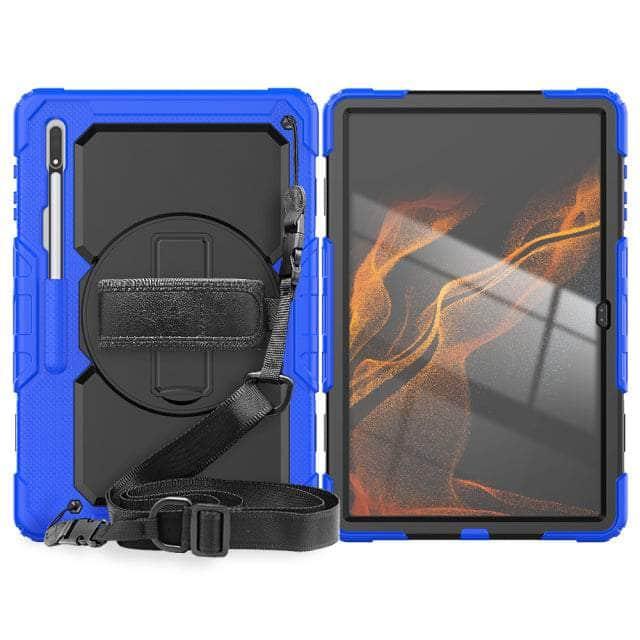 360° Rotatable Hand Strap Kickstand Case for Samsung Galaxy Tab S8 Ultra - Perfect for Work, Travel & Entertainment
