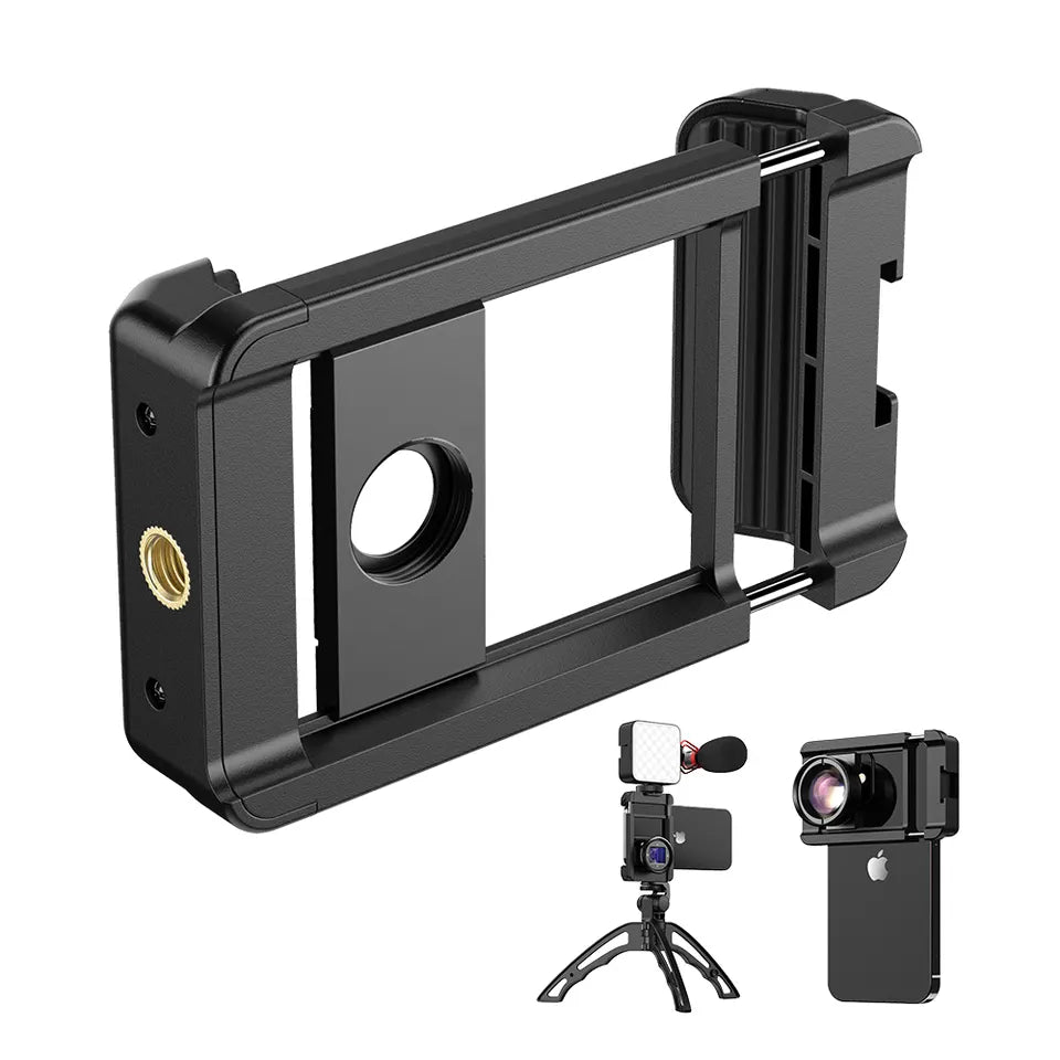 Apexel APL F001 Universal Phone Grip Mount - Secure & Adjustable Phone Holder for iPhone, Samsung, Pixel - Perfect for Vlogging, Selfies, Hands-Free Video Calls & Outdoor Activities